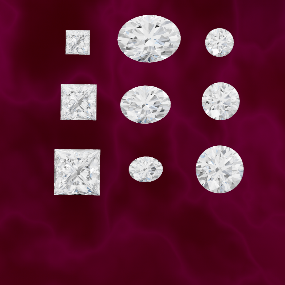 Diamonds on a red background